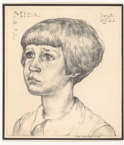 Photoreproduction of a Portrait of Mida by Han van der Kop by Adriaan Bijl (attributed to)