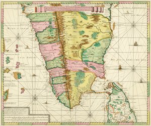Map of Southern India and Ceylon, after Adriaan Reland