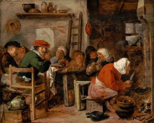 Woman Making Pancakes by Adriaen Brouwer