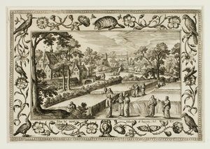 Christ and the Disciples in the Field, from Landscapes with Old and New Testament Scenes and Hunting Scenes by Adriaen Collaert