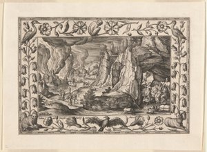 Lot and His Daughters, from Landscapes with Old and New Testament Scenes and Hunting Scenes by Adriaen Collaert