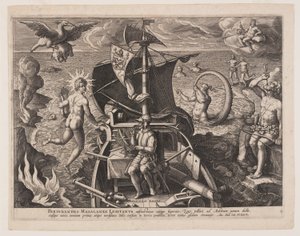 Magellan Seated on Deck, from Americae Retectio