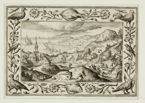 Rabbit Hunt, from Landscapes with Old and New Testament Scenes and Hunting Scenes by Adriaen Collaert