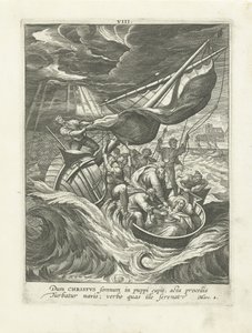 Storm on the Sea of Galilee (series title: Life of Christ) (series title: Vita I. Christi) by Adriaen Collaert