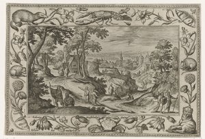 Sending of the Apostles (series title: Landscapes with Biblical, Mythological Scenes and Hunting Scenes) by Adriaen Collaert