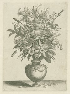 Vase with Flowers, Including Daffodils (Florilegium) by Adriaen Collaert