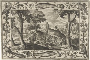 Wolf Hunt by Adriaen Collaert