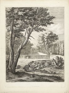 Landscape with Two Men by a Fountain by Adriaen Frans Boudewyns