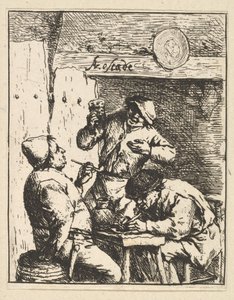 Singer Standing Between Two Smokers, 1610-85 by Adriaen Jansz. van Ostade