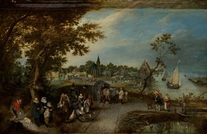 Landscape with Figures and a Village Fair