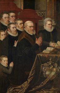 Calvary and the Family of Gillis de Smidt and Maria de Deckere by Adriaen Thomasz Key