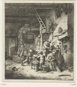 Peasant Family in Interior (The Family) by Adriaen van Ostade