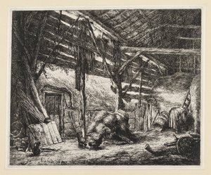 The Barn by Adriaen van Ostade