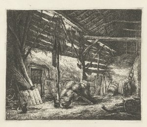 Interior of a Hay Barn by Adriaen van Ostade