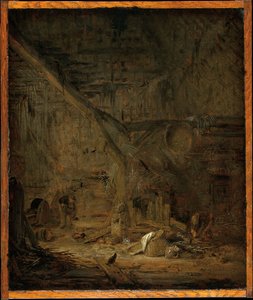 Interior of a Barn by Adriaen van Ostade