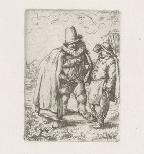 Man with Ruff with a Peasant Couple by Adriaen van Ostade