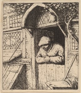 Peasant Leaning on His Doorway by Adriaen van Ostade