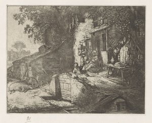 Spinning Woman in Front of a House