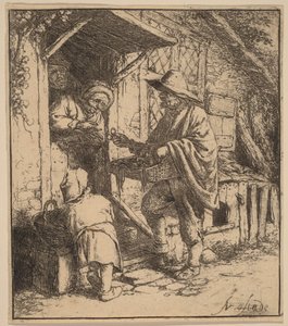 Street Vendor Selling Spectacles at the Door by Adriaen van Ostade