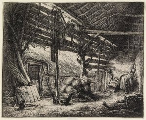 The Barn by Adriaen van Ostade