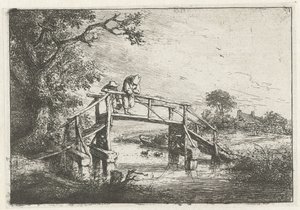 Two Fishermen on a Bridge by Adriaen van Ostade
