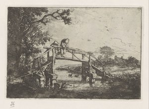 Two Fishermen on a Bridge by Adriaen van Ostade