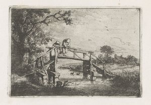 Two Fishermen on a Bridge by Adriaen van Ostade