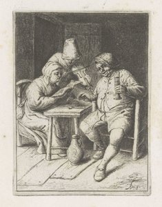Violinist with a Couple at a Table