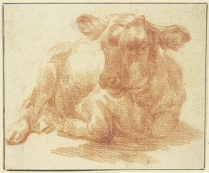 Lying cattle to the right