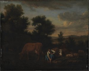 Shepherdess with Cattle