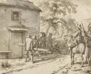 Soldiers Force a Door by Adriaen van de Velde