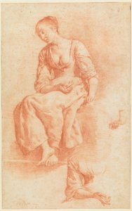 Seated Girl by Adriaen van de Velde