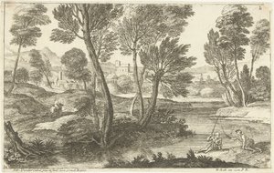 Landscape with Two Fishermen by Adriaen van der Kabel