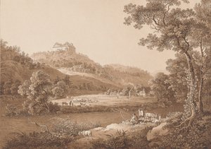 Augustusburg Castle Seen from the River by Adrian Zingg