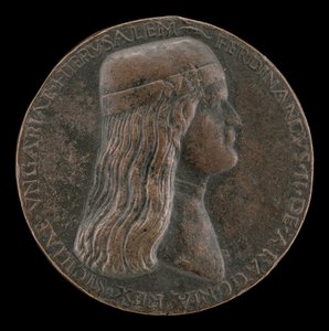 Ferdinand II of Aragon, died 1496, Prince of Capua and King of Naples 1495 [obverse], 1495-1496 by Adriano Fiorentino