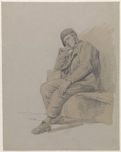 Figure Study of a Seated Man with a Cap