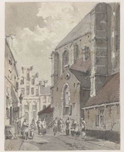 View of Amersfoort, Right Part of St. Joriskerk by Adrianus Eversen