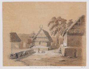 View of the Village and House of the Raja of Kisar, South Moluccas by Adrianus Johannes Bik