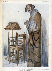 Maurice Barrès and Apostle of Lorraine - Caricature by Adrien Barrere (1877-1931) in 