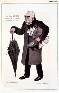 Portrait of Emile Combes, French politician (1835-1921), Illustration by Adrien Barrere in Fantasio 01/03/1907 by Adrien Barrere