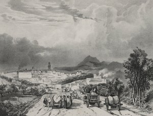 General View of Riom, Auvergne by Adrien Dauzats