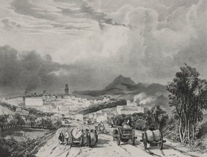 General View of Riom, Auvergne by Adrien Dauzats