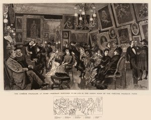 The Comedie Francaise at Home, Portrait Sketches from Life in Green Room of the Theatre Francais, Paris
