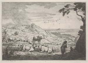 Landscape with Cows by Adrien Manglard