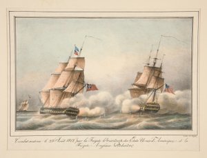 Combat Sustained on August 23, 1812 by the Frigate President of the United States by Adrien Victor Auger