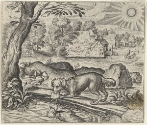 Fable of the Dog and Its Reflection by Egidius  Sadeler (II)