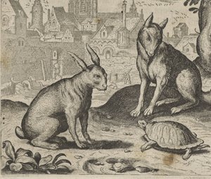 Fable of the Tortoise and the Hare by Egidius  Sadeler (II)