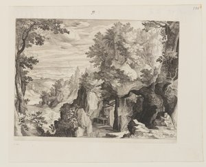 Mountainous Landscape with a Hermit by Aegidius Sadeler II