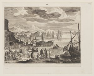 Seashore with Fisherman and Fishmongers by Aegidius Sadeler II