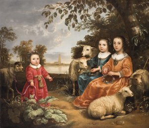 Three Girls with Sheep in a Landscape by Aelbert Cuyp